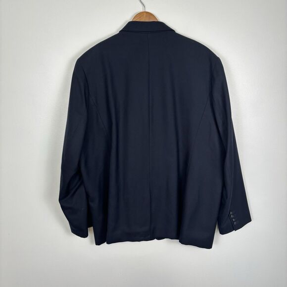 VTG LL Bean Suit Mens 52R Navy Blue 100% Wool Blazer and Comfort Waist Pants 44W - Picture 7 of 14